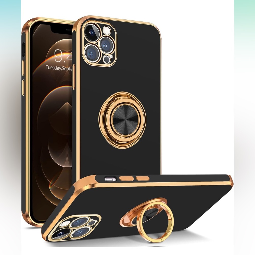 Case for iPhone 12 Pro Max with Ring Holder Kickstand Shockproof Protective